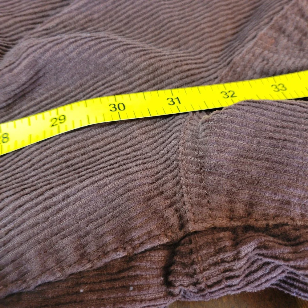 PacSun Mens Brown Corduroy Carpenter Pants Elastic Waist Drawstring Straight Leg